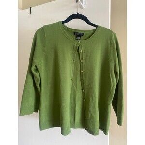 New York and Company Green Cardigan Sweater Size Large EUC